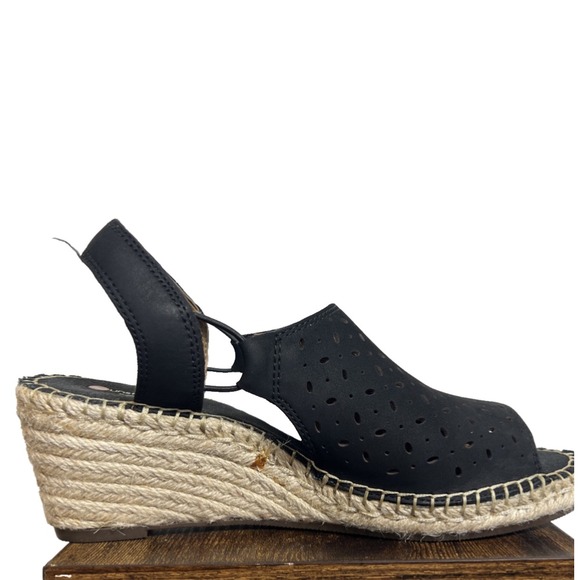 Unstructured by Clarks Womens Petrina Gail Black Nubuck Espadrilles Shoes Size 7 - Picture 3 of 10